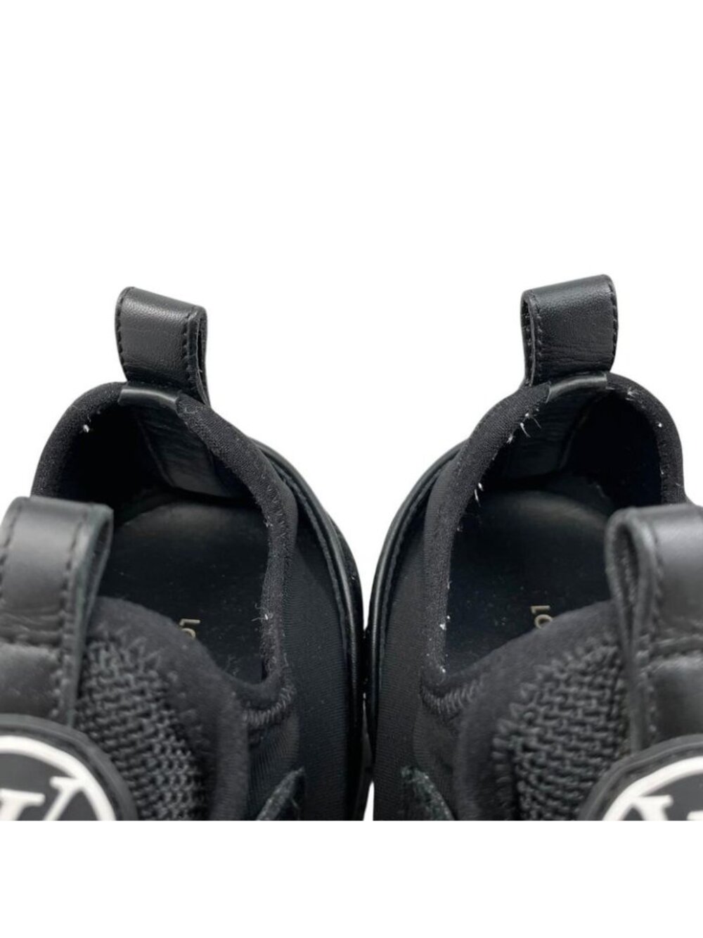 Louis Vuitton Sneakers Run Away 36.5 LV Circle Logo Suede Mesh Black - Picture 10 of 13